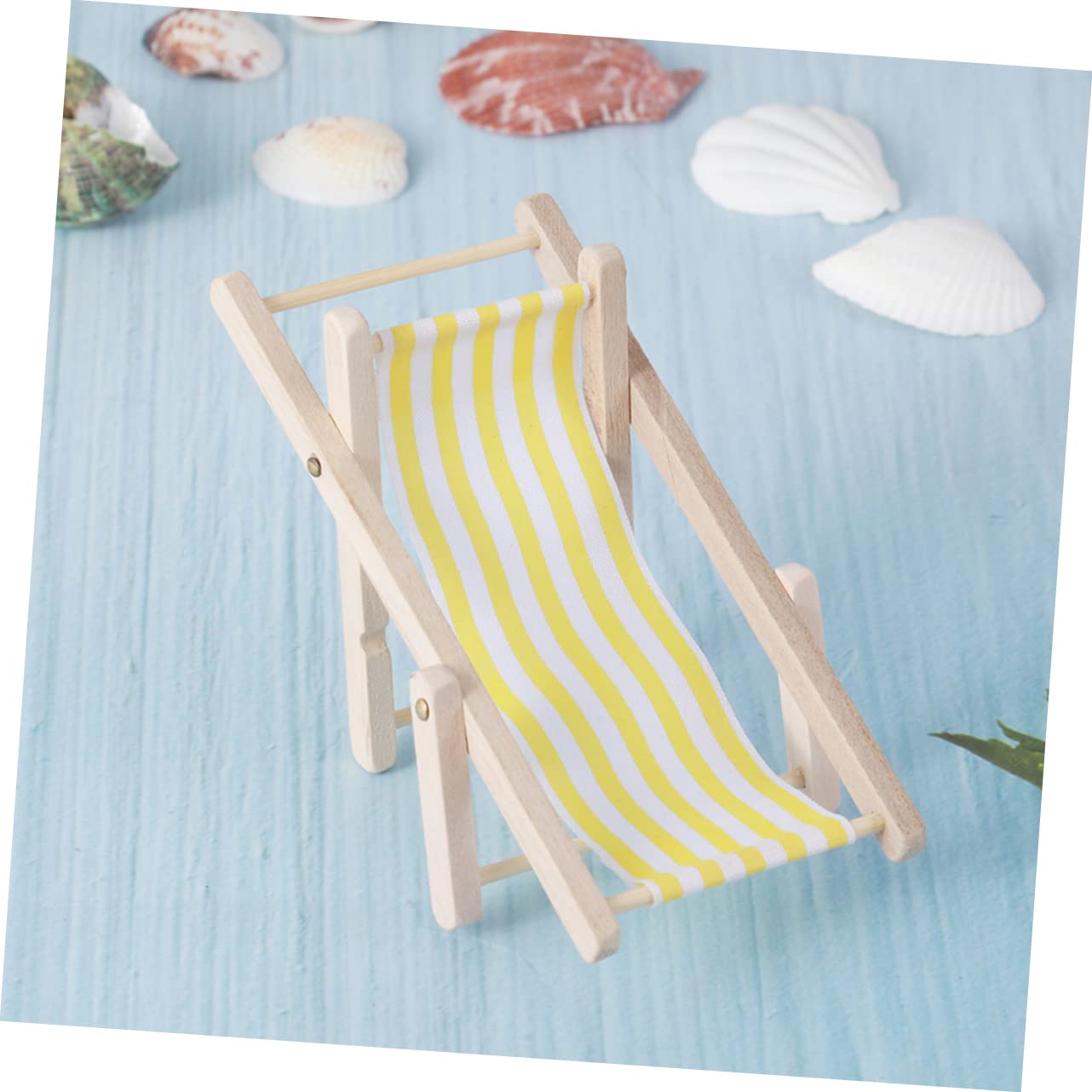 Mini Deck Chair Toy - Adjustable Folding Beach Chair For Dollhouse, Miniature Garden & Home Decor (Oxford Cloth, 7.7")