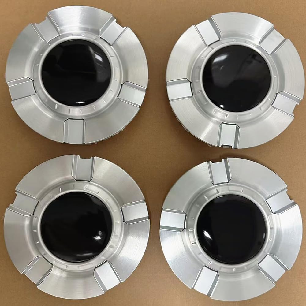 4pcs Wheel Center Hub Caps for 2007-2013 Chevy Silverado 1500 Avalanche 2007-2014 Tahoe Suburban#9596343 OEM (Black)