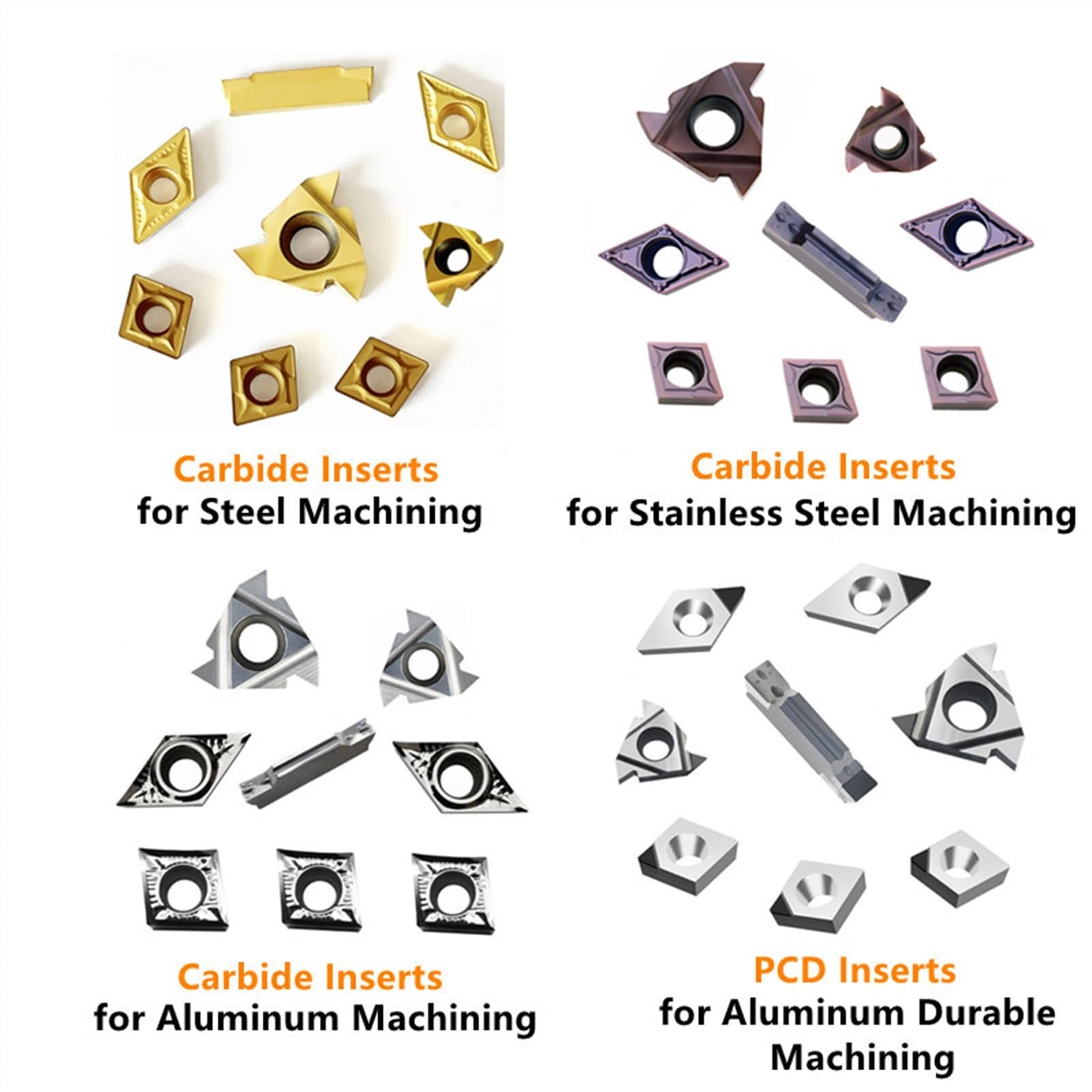 Portaherramientas de torneado CNC 8MM, 10MM, 12MM, 16MM, barra perforadora con insertos aplicables, juego llaves for y roscado(8set-10mm,Aluminum Durable)