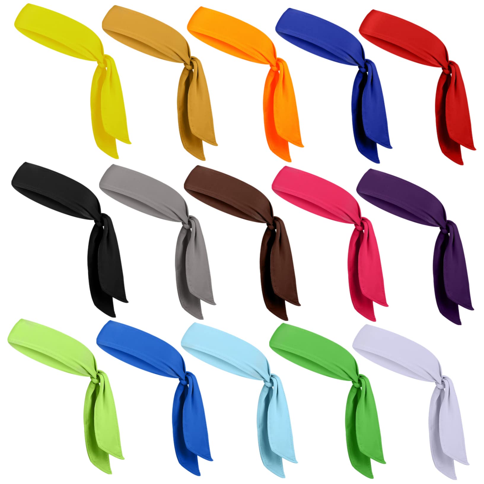 Toyvian 15piezas Pañuelo Deportivo Diadema para Atar Diadema Deportiva para Correr Tenis Adultos