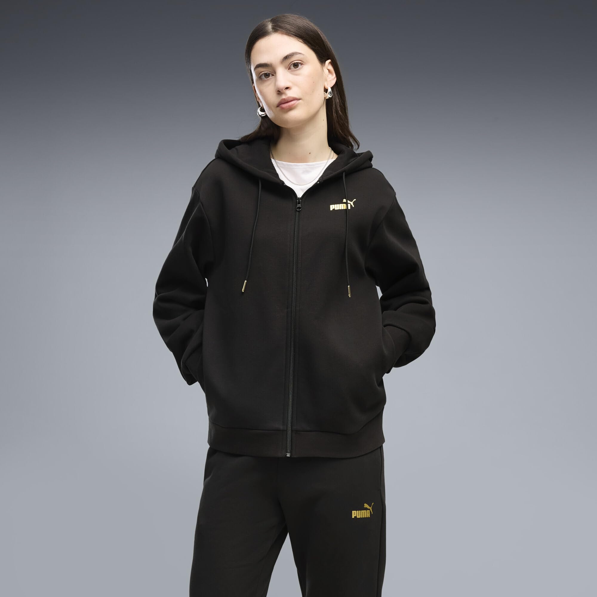 PUMA Metallic Hooded Standard Sweat Suit Fl Op Trajes de punto Mujer (Pack de 1)
