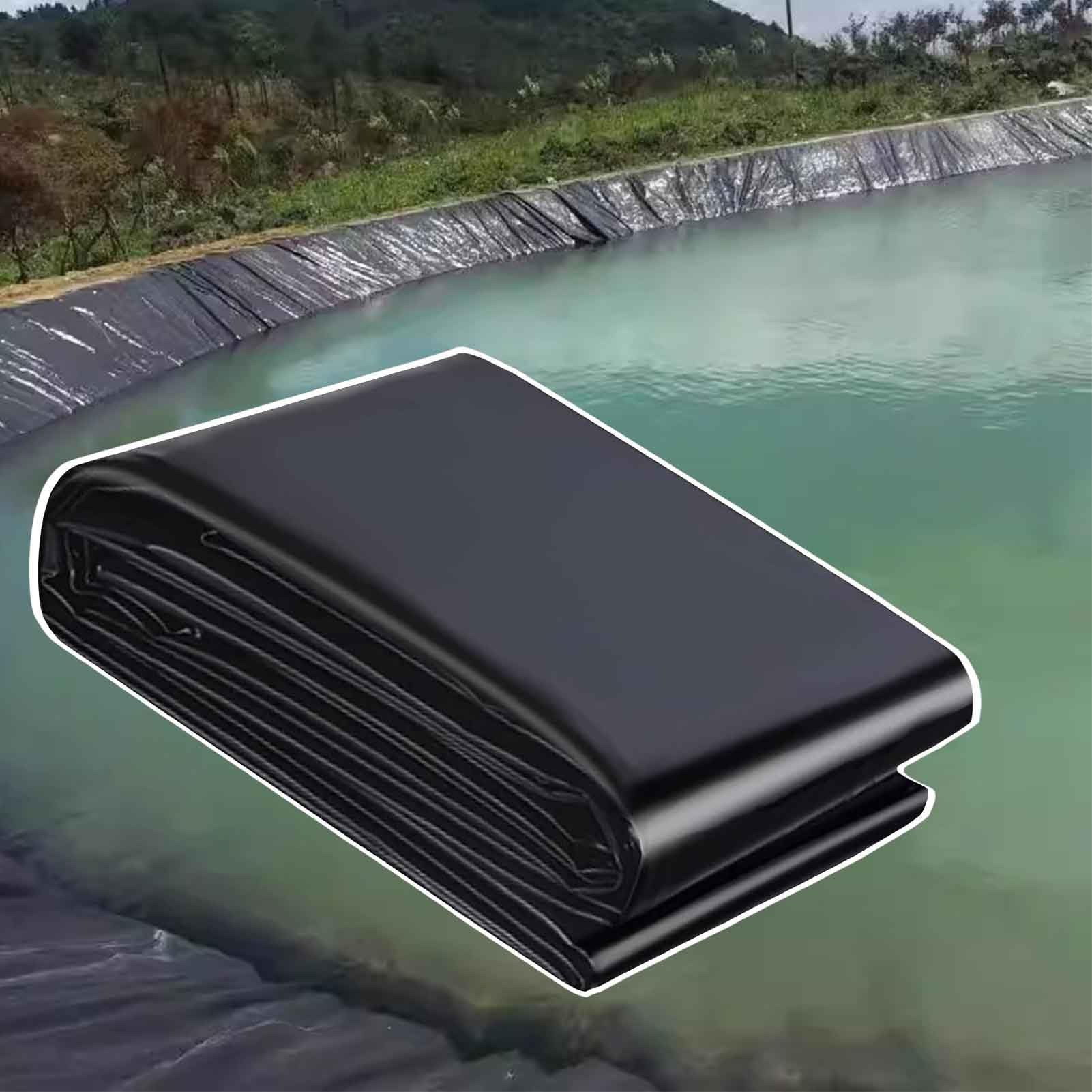 GLDYTVF Pond Liner,Waterproof Fish Pond Liner Membrane - 23x39.3ft Black HDPE Tarpaulin, 0.13mm Thick Flexible Landscaping Film for Durable Outdoor Ponds