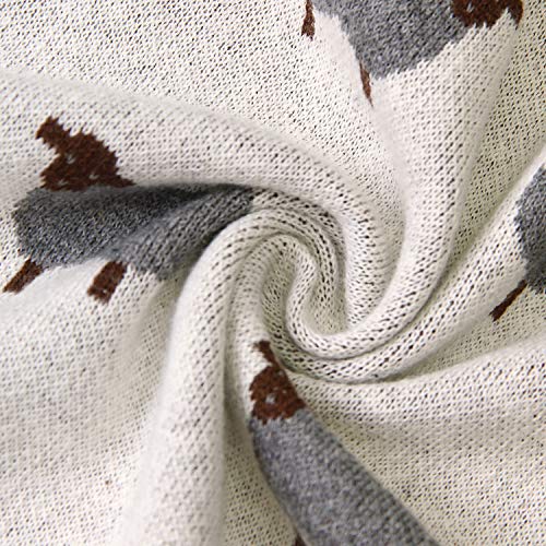Bleu La La - Knit Baby Swaddle Blanket - 100% Cotton Soft Cozy Lightweight Unisex Receiving Swaddle Crib Stroller Quilt Blanket For Shower Gift Registry For Newborns, Infants, Toddlers (Sheep - Ivory) #TOP4