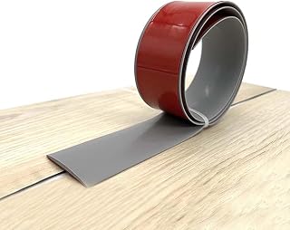 SSDDLZEQ Tiras de transición de suelo de PVC gris, marrón y negro, tiras de transición flexibles, rampas de umbral de suelo, conectores de espacio para puertas correderas (color 1, longitud 200 cm)