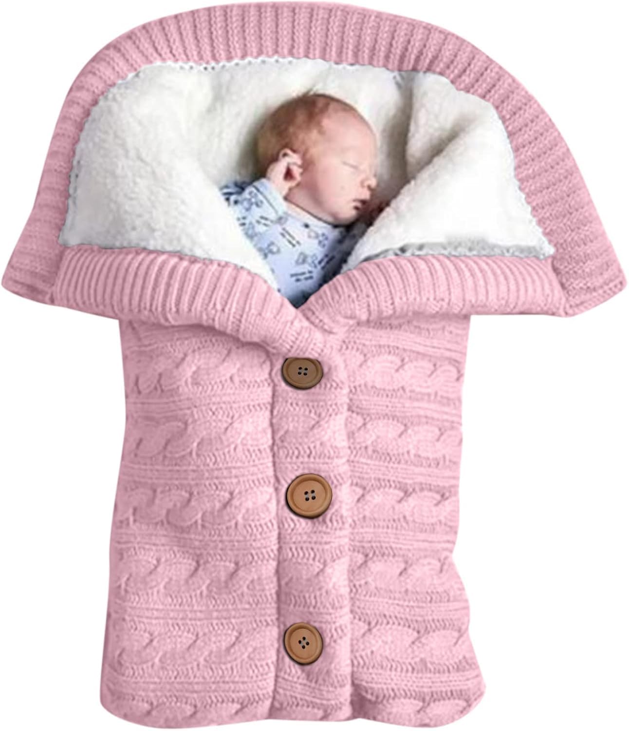 Ivan Baby Cuddle Blankets Soft Fleece Knitted for Girls Boys Pram Baby Accessories Imprint Set Ink Pink One Size