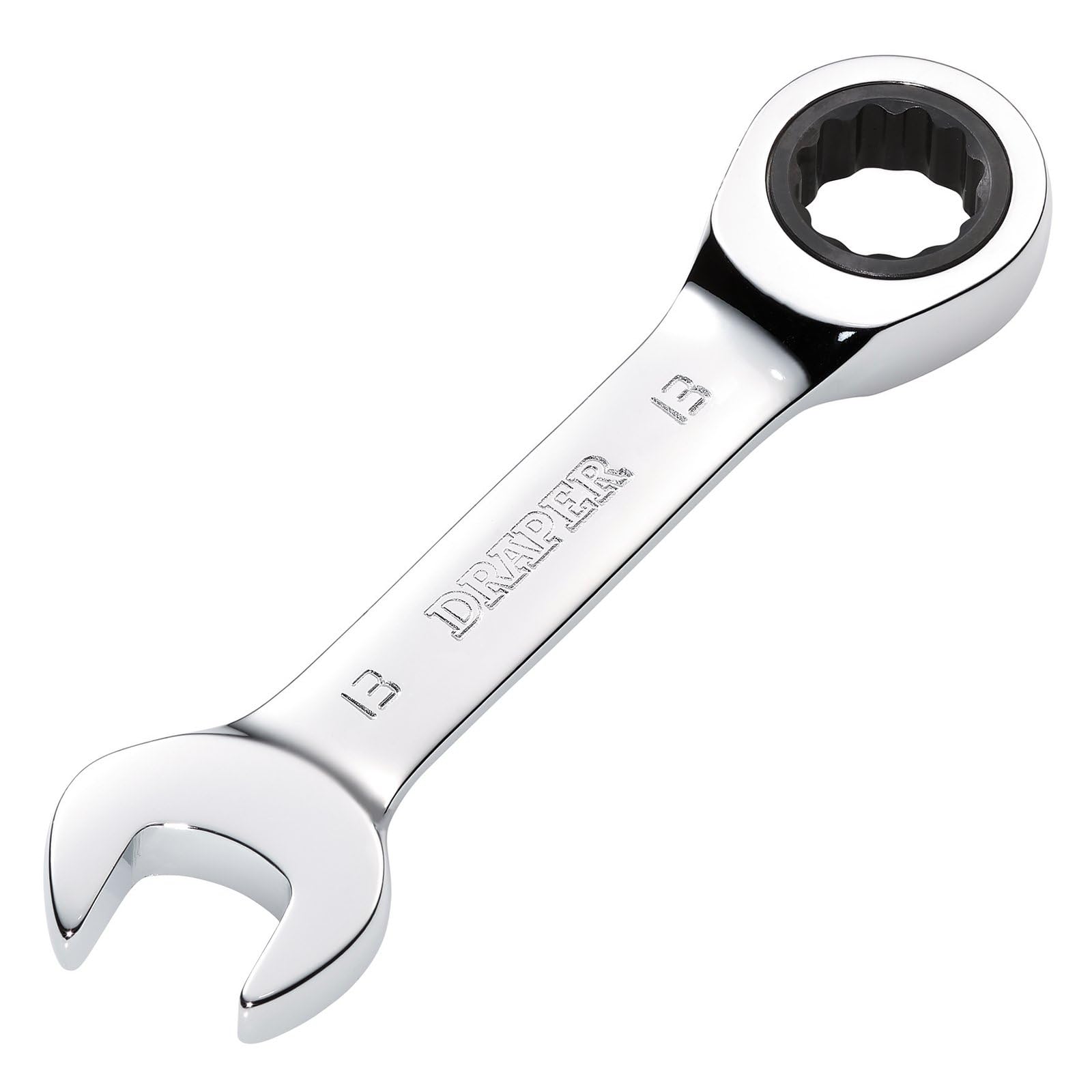 Draper 27891 HI-TORQ Metric Stubby Ratchet Combination Spanner, 13mm