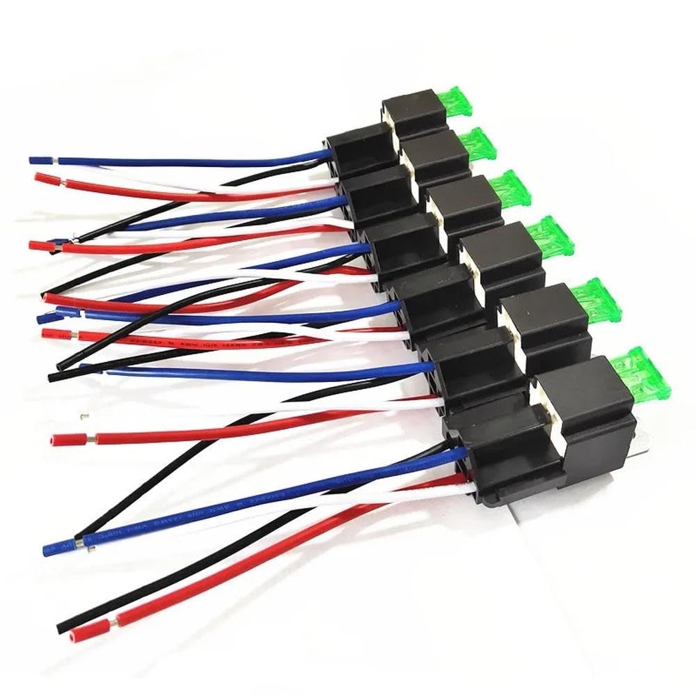 autopartes Relé De Coche De 6 Uds 12V/24V 30A 4 Pines 5 Pines Con Placa De Seguridad Relé De Dispositivos De Control Automotriz(6Pcs 24V 5Pin)