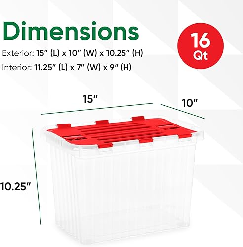Miniatura 7 de Superio Caja de almacenamiento transparente con tapa, contenedores de plástico para organizar, cajas apilables, sin BPA, no tóxica, sin olor,