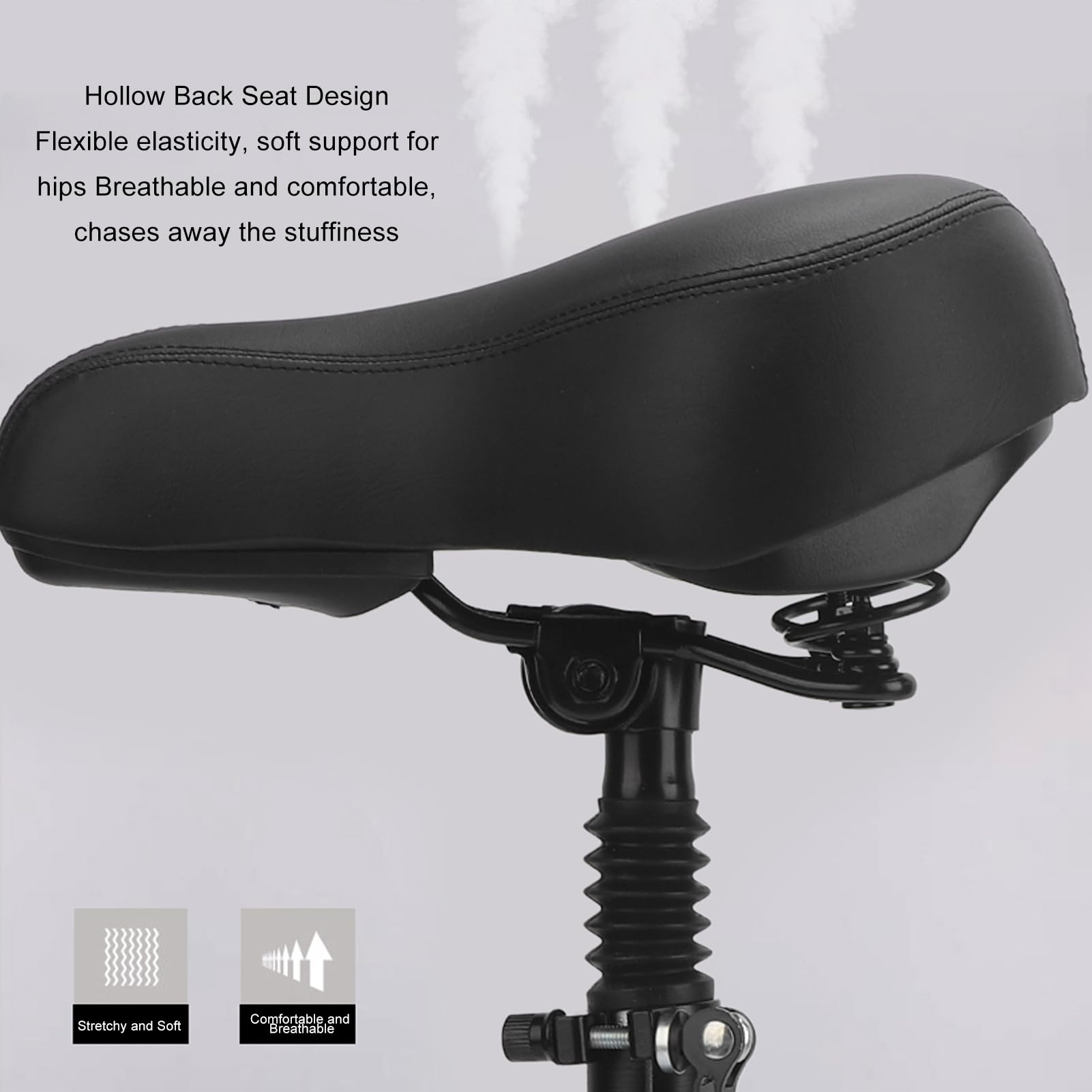 Selle de Siège de Scooter électrique Réglable, Matériau en Alliage D'aluminium et de Fer PU, Installation de Trous Compatible avec HX-X7, HX-X8