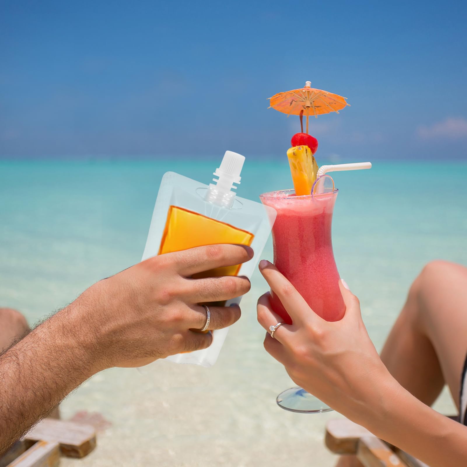 Operitacx 50 frascos de plástico para viajes, bolsas reutilizables de 100 ml, frascos de agua para jugo, para viajes, deportes al aire libre, conciertos, eventos