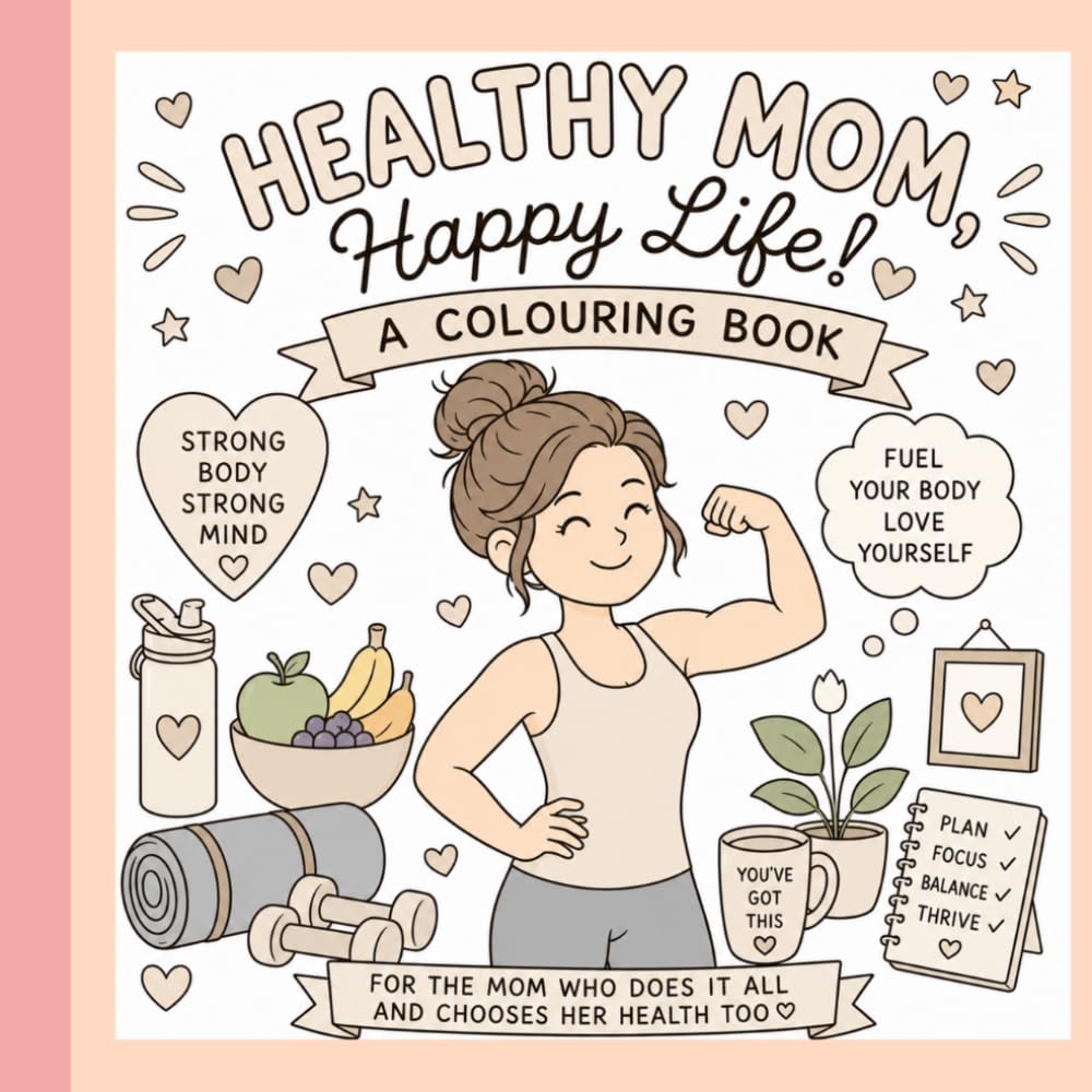 Healthy Mom, Happy Life Coloring Book: An Uplifting Coloring Book billed with Positive Reminders, Healthy Habits & Encouragement for Every Mom