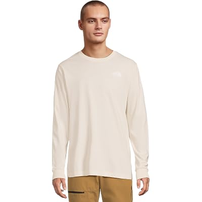 Мужская рубашка The North Face Evolution Regenerative Ink Box NSE Long Sleeve Tee Graphic white dune/summit gold regenerative ink print