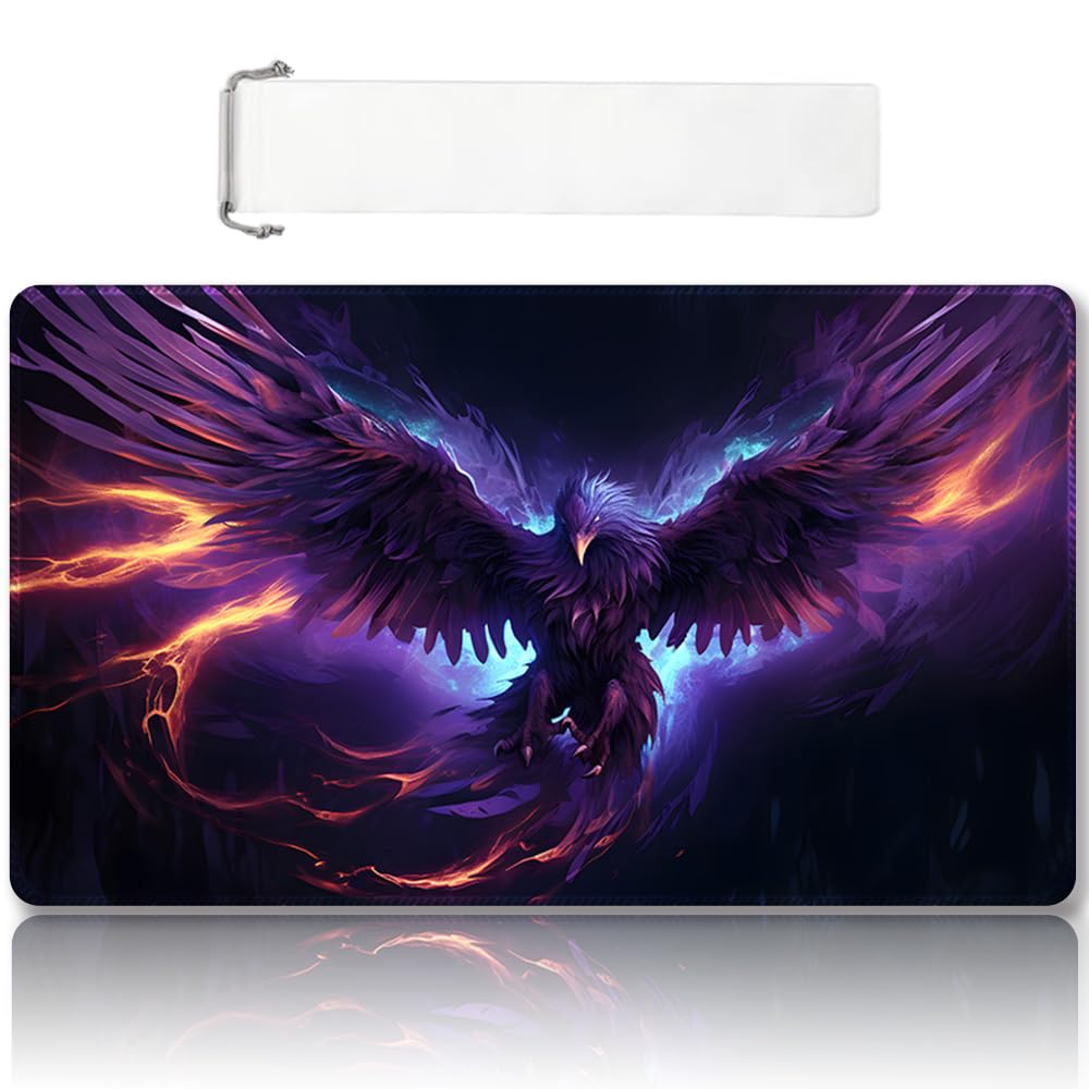 Premium Stitched MTG Playmat with Zones and Non-Slip Rubber Backing - TCG Play Mat for MTG and Other Card Games - Colorful Design with Vintage Look and Feel (DKT (106),No Zones)