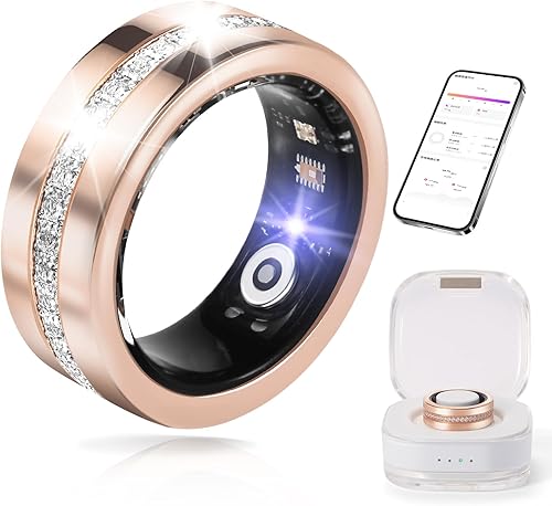 Anillo inteligente para mujeres y hombres, rastreador de salud y fitness con frecuencia cardíaca, oxígeno en sangre, monitoreo del sueño, 128 modos