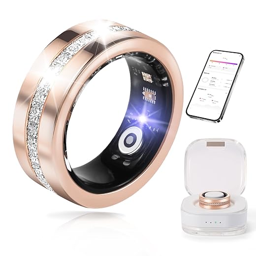 Smart Ring for Women & Men - Health & Fitness Tracker with Heart Rate, Blood Oxygen, Sleep Monitoring, 128 Sports Modes, IP68 Waterproof, Gesture Control, No Subscription Fees (10#)