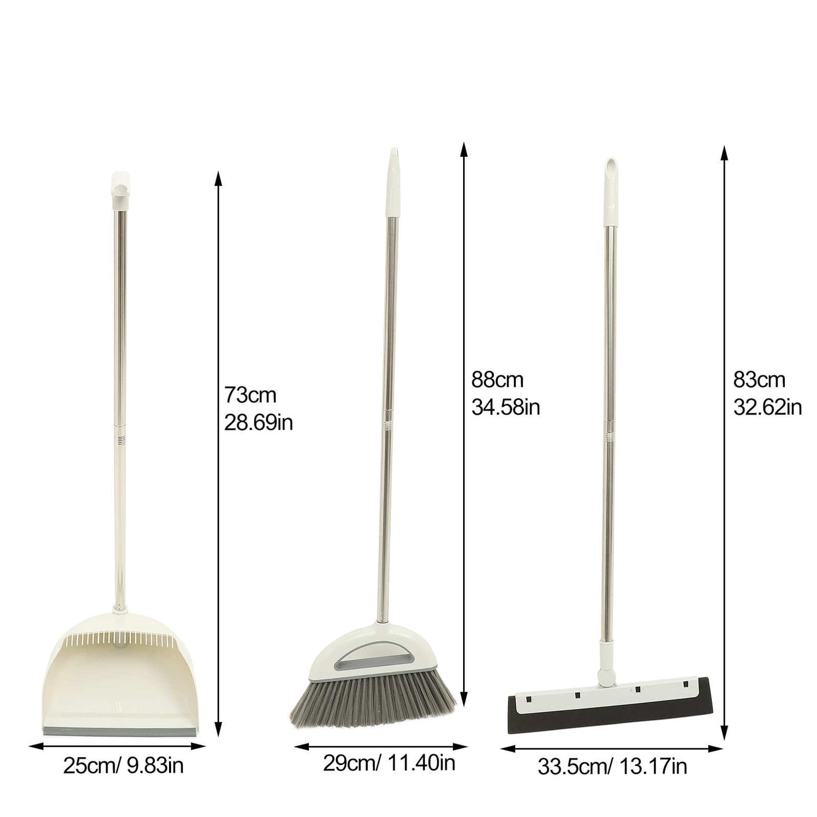 iplusmile Escoba Recogedor para Limpieza Hogar Herramienta Multiusos para Suelos Kit Ergonómico con Cabezal Antiadherente para Interiores y Exteriores Duradero y Fácil de Usar