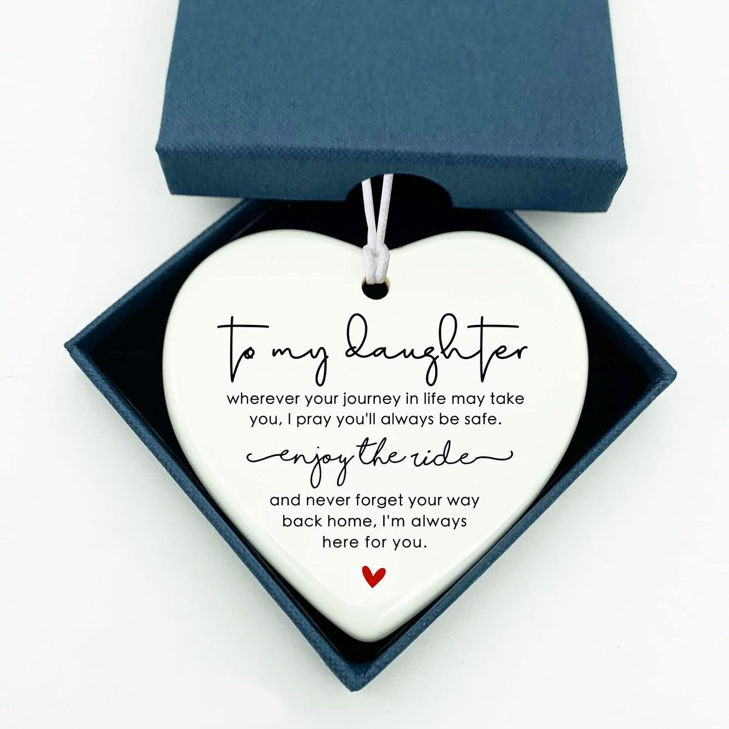 To Daughter on Wedding Day, Wedding Keepsake, Birthday Gift from Mom, Daughter Graduation Gift, Ceramic Heart Keepsake from Mom and Dad, Gift to Bride from Mom, Daughter Birthday Gift - Image 4