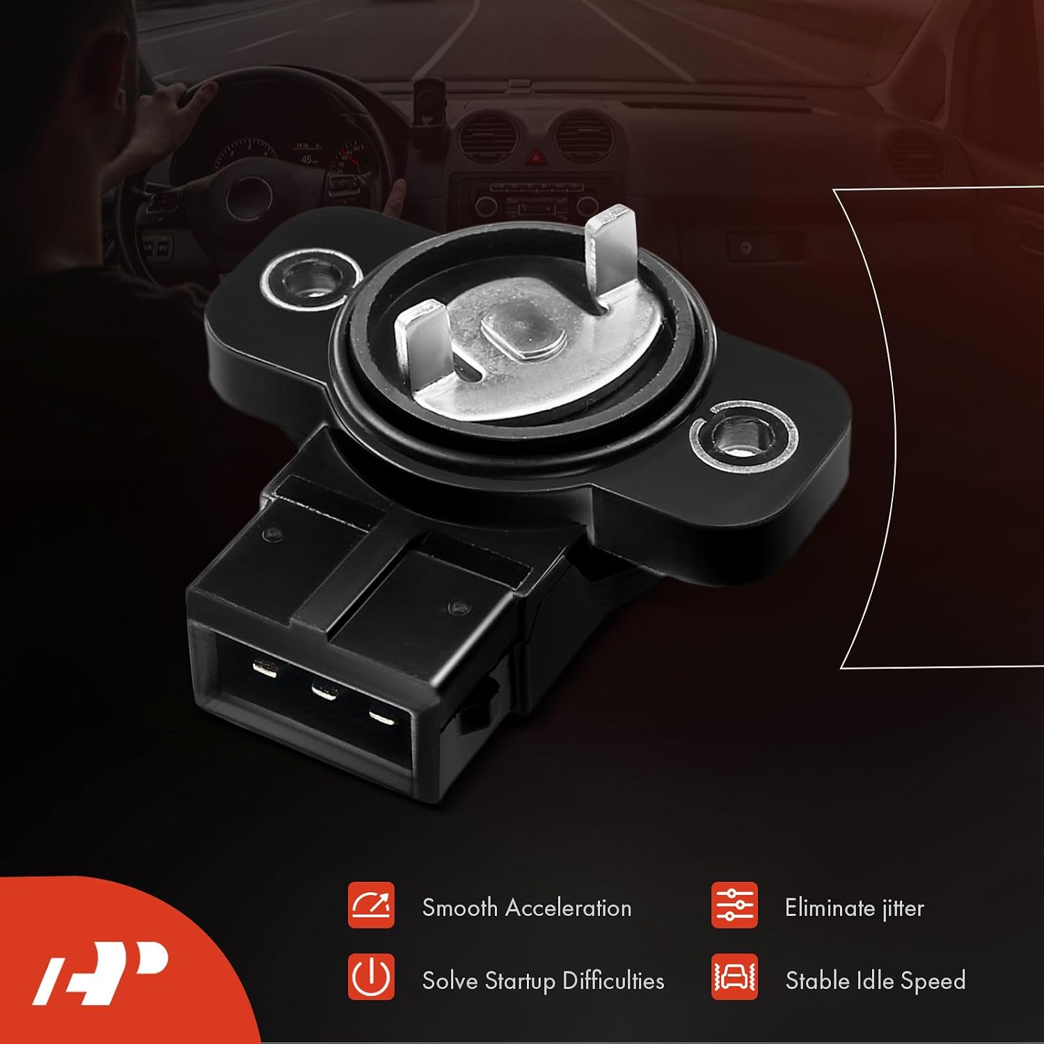 A-Premium TPS Throttle Position Sensor Compatible with Hyundai Sonata 1999-2005, Santa Fe 2001-2006, Tucson 2003-2009 & Kia Optima 2001-2006, Sportage 2005-2010, Replace# 3517037100