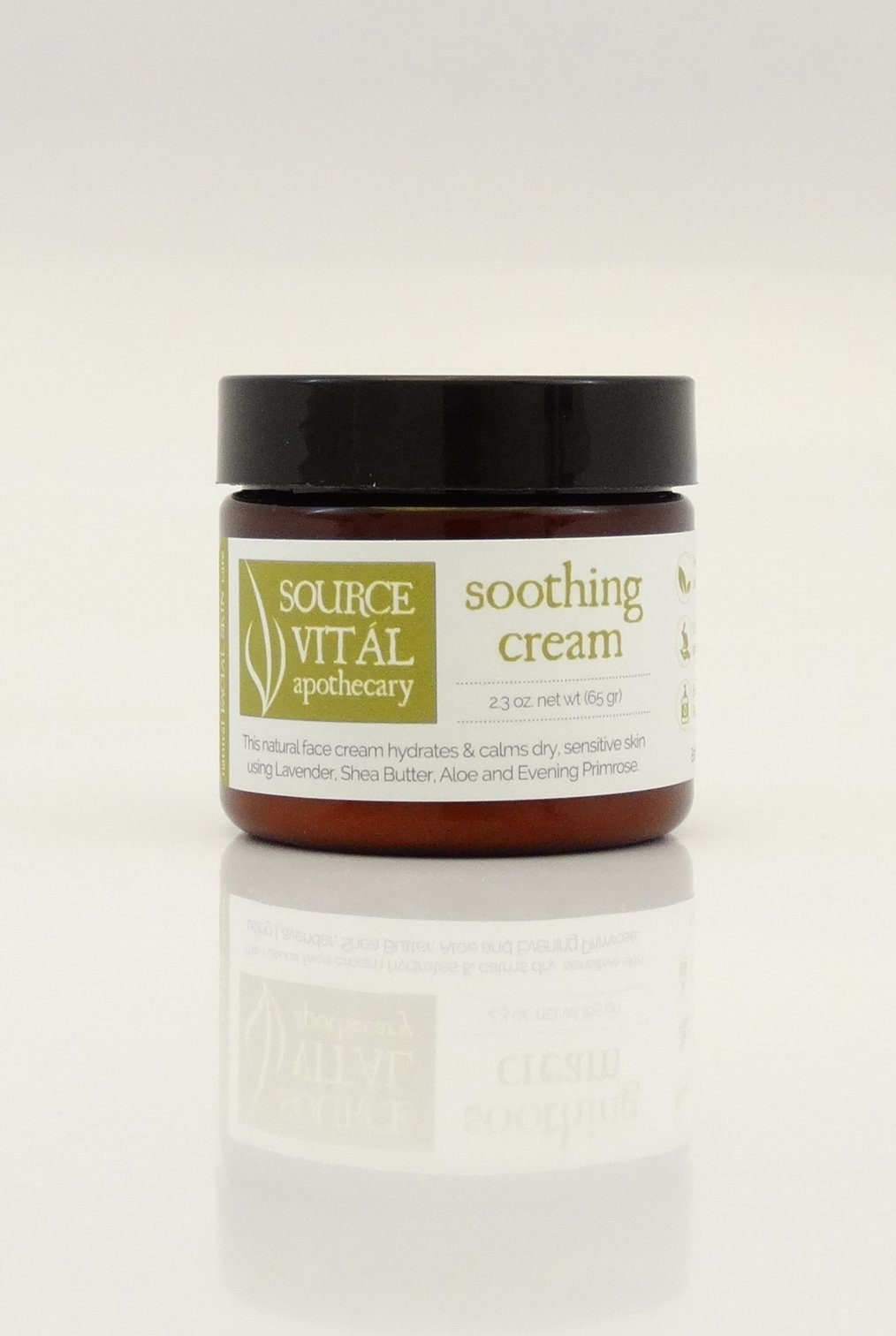 Soothing Cream by Source Vitál Apothecary | Ultra Soothing Facial Cream For Dry and Sensitive Skin 2.0 oz. Jar