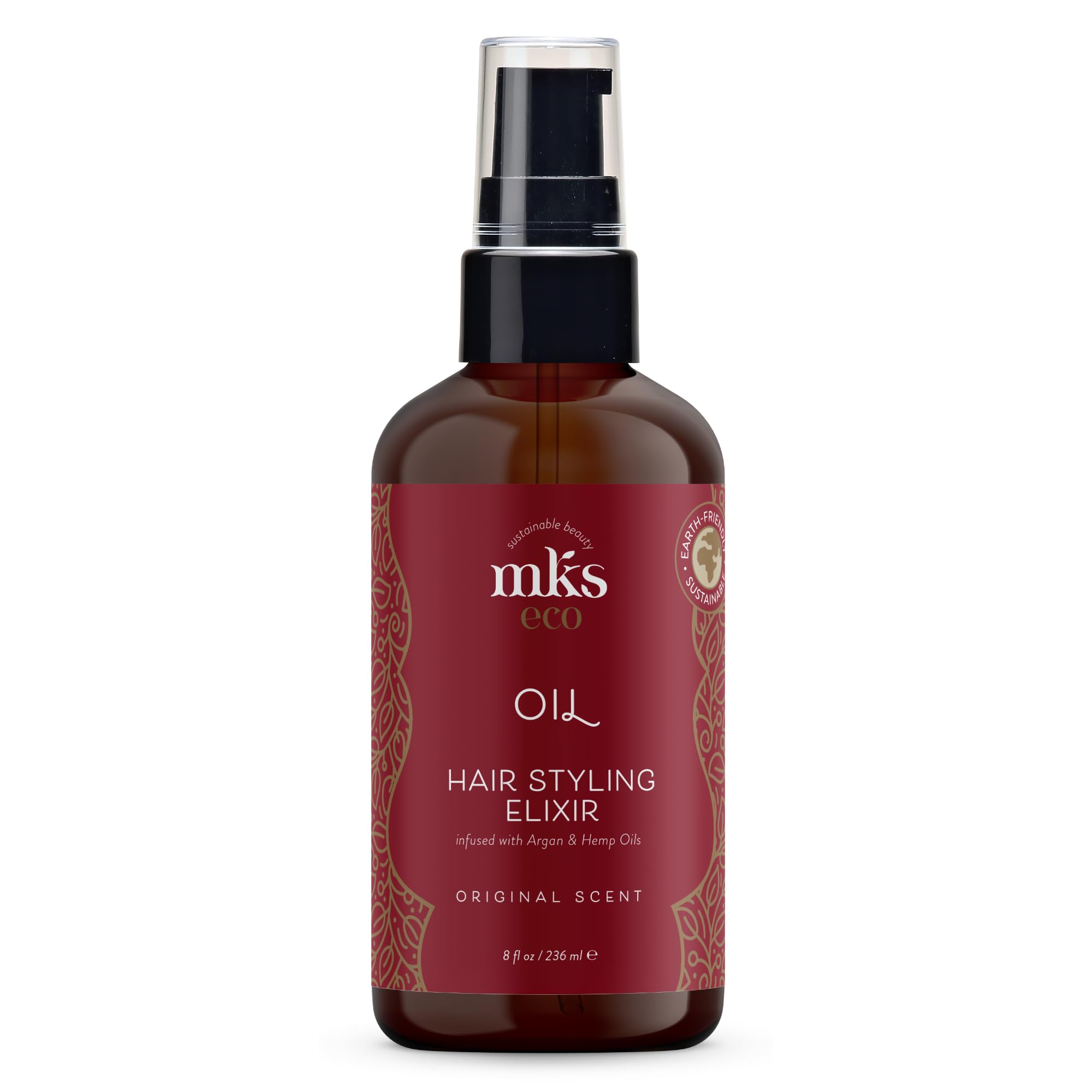 MKS eco Oil, Original - 8 fl oz - Hair Styling Elixir - Moroccan Argan Oil, Hemp Seed Oil - Moisturize & Nourish Hair, Control Frizz, Increase Smoothness - Vegan & Cruelty Free
