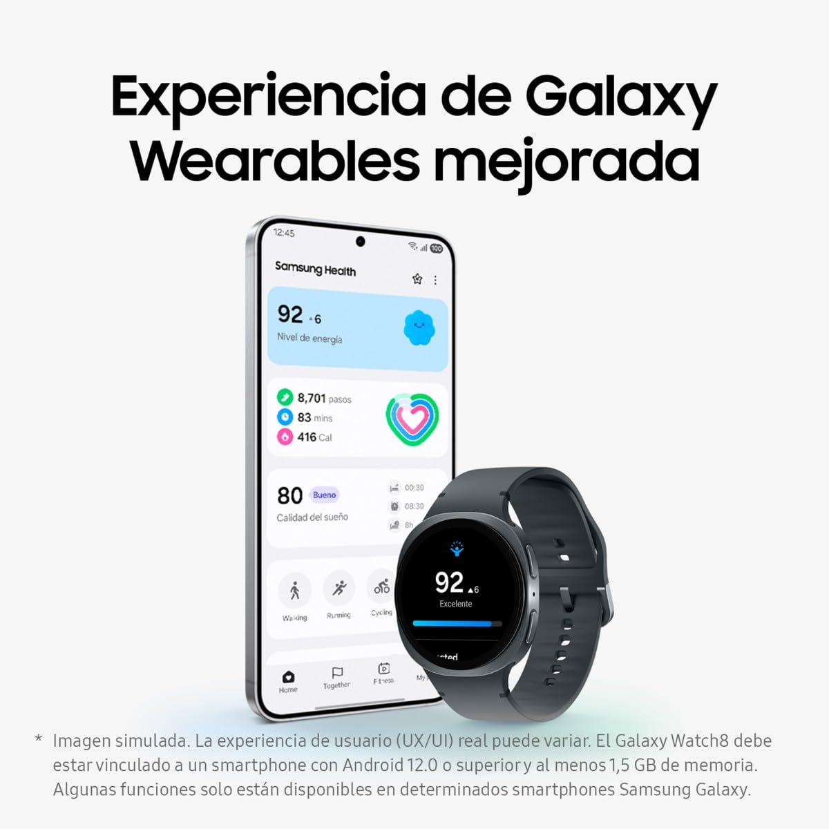 Samsung Galaxy Watch8, 40 mm, Bluetooth, Galaxy AI, Smartwatch, Procesador 3 NM, Asistente de Salud y Sueño, Seguimiento Deportivo, Garantía 3 Años + 1 año Extra, Plata(Versión Española)