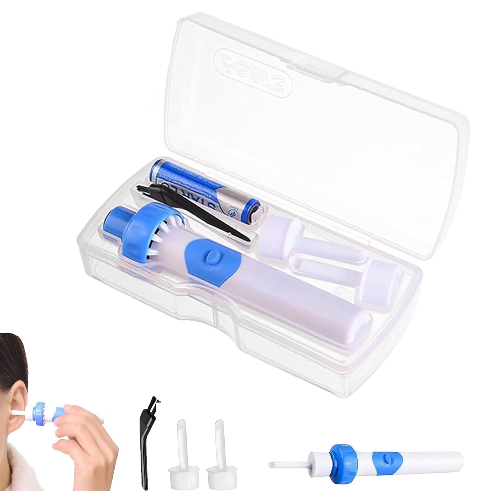 Herramienta inalámbrica para eliminar cerumen Earsavvy: kit suave y potente para eliminar cerumen, con 2 cabezales de repuesto (1)