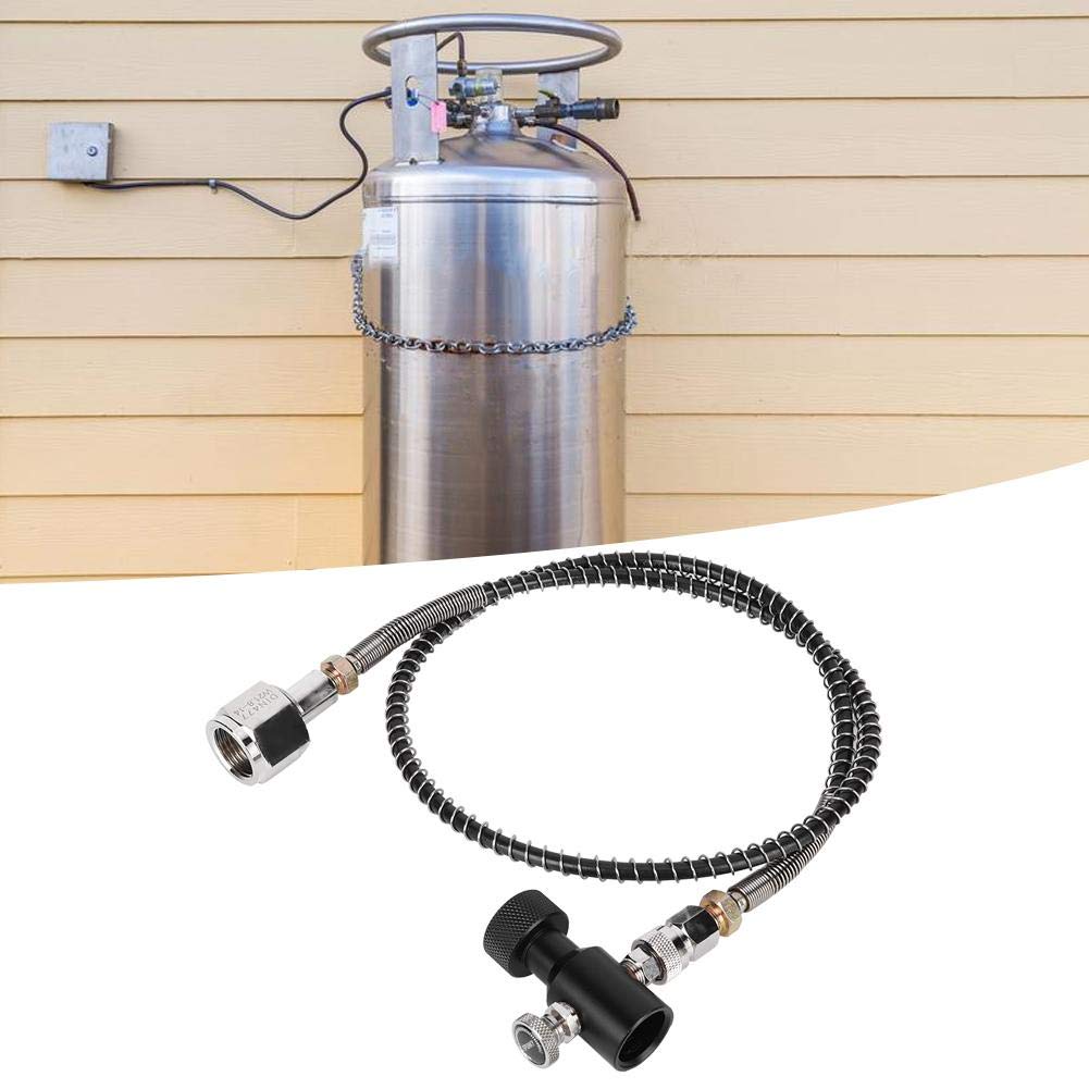Europe TR21-4, W21.8-14 36in Spring Hose CO2 Adapter Kit Release Valve with Black ASA for/Soda Club