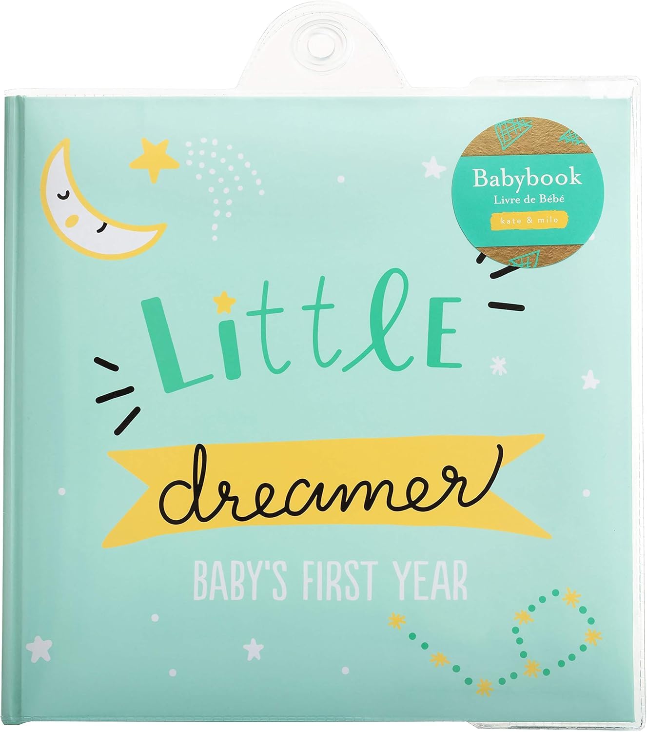 Kate & Milo Little Dreamer Star and Moon Baby's First Year Memory Book, Milestone Tracking Photo Album, Whimsical Gender Neutral