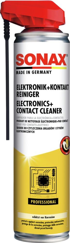 SONAX Produit de nettoyage pour contacts Électroniques (400 ml) nettoyant rapide pour connecteurs et composants électriques | Réf: 04603000