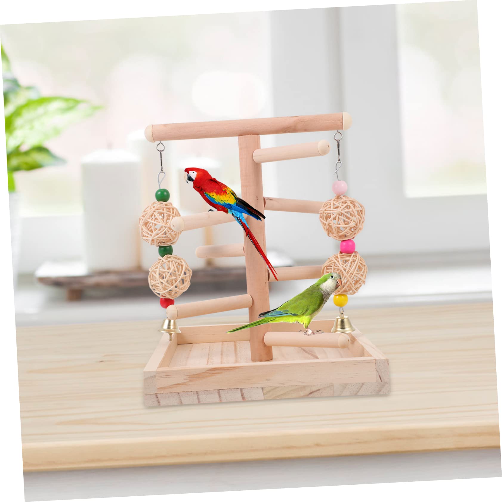 COLLBATH Perchoir à Oiseaux en Bois Support pour Cage, 1 Pièce