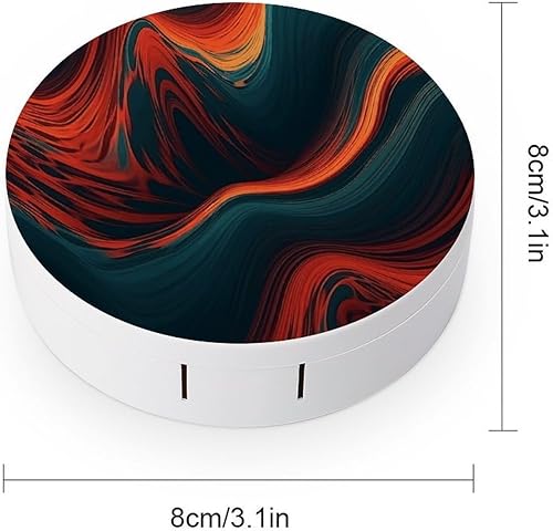 Miniatura 2 de Estuche para lentes de contacto Caja de contacto con impresión de ondas fluidas de viaje, caja de contacto con solución de espejo, aplicador de