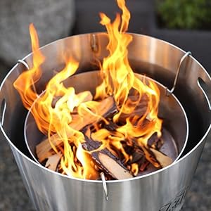 TiKo-Design® Feuerkorb Einsatz für Feuertonne bis 60 cm – Grillkohle- & Holzkohle-Einsatz aus Stahl – Feuertonneneinsatz für Grillplatte & Feuerbox