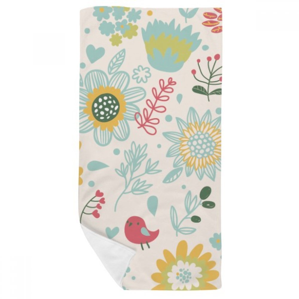 Serviette de bain motif peinture de tournesol au fini doux et absorbant de 35x70cm