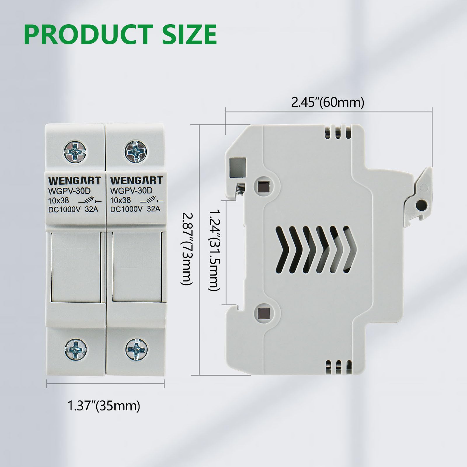 Portafusibile Solare Per Guida DIN - Per Fusibili 10x38 Mm, 1000V CC, Fino A 32A - Foto 5