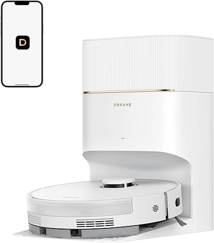 DREAME Aspiradora robot D20 Pro Plus, succión de 13,000 Pa, DuoBrush para pelo de mascotas, limpieza de esquinas, vaciado automático, prevención