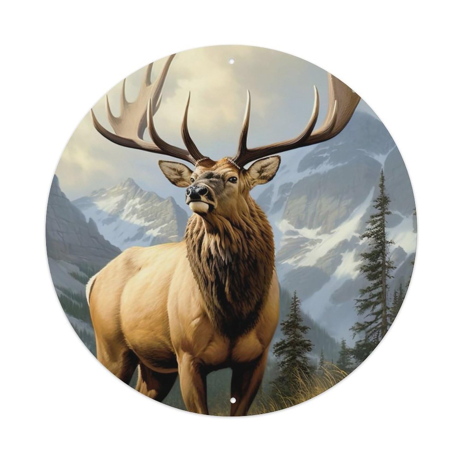 Animal Elk in The Forest Metal Tin Sign