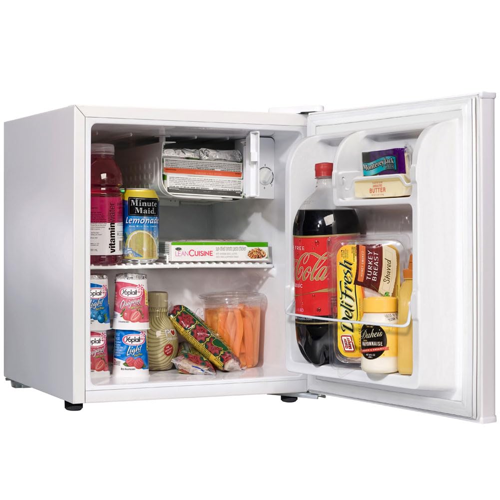 BAKAJI Frigo Bar Mini Piccolo Frigorifero con Freezer Termoelettrico Silenzioso con Scomparto Regolabile Capacita' 45 LT Hotel Casa Ufficio Studio Dimensione 49x44x49 cm Colore Bianco