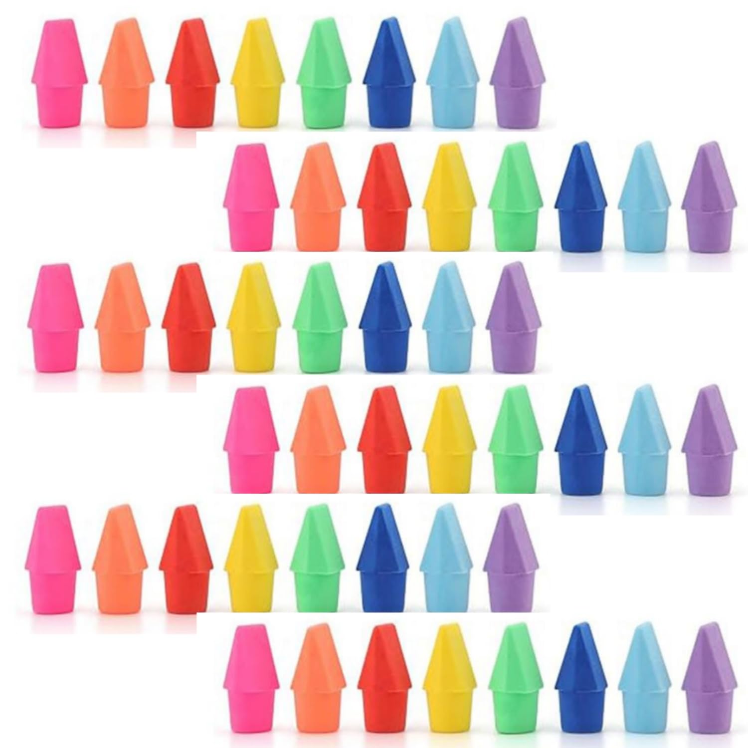 48pcs Erasers for Pencils Colorful Pencil Top Erasers, Eraser Cap Tops, Pencil Erasers for Teachers Students Classroom Home and Office