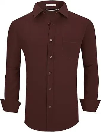 Alex Vando Mens Dress Shirts Regular Fit Long Sleeve Stretch Business Dress Shirts for Men