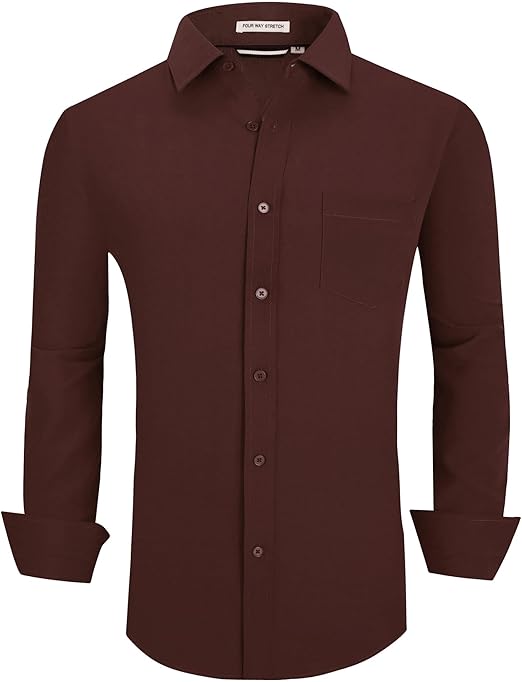 Alex Vando Mens Dress Shirts Regular Fit Long Sleeve Stretch Business Dress Shirts for Men