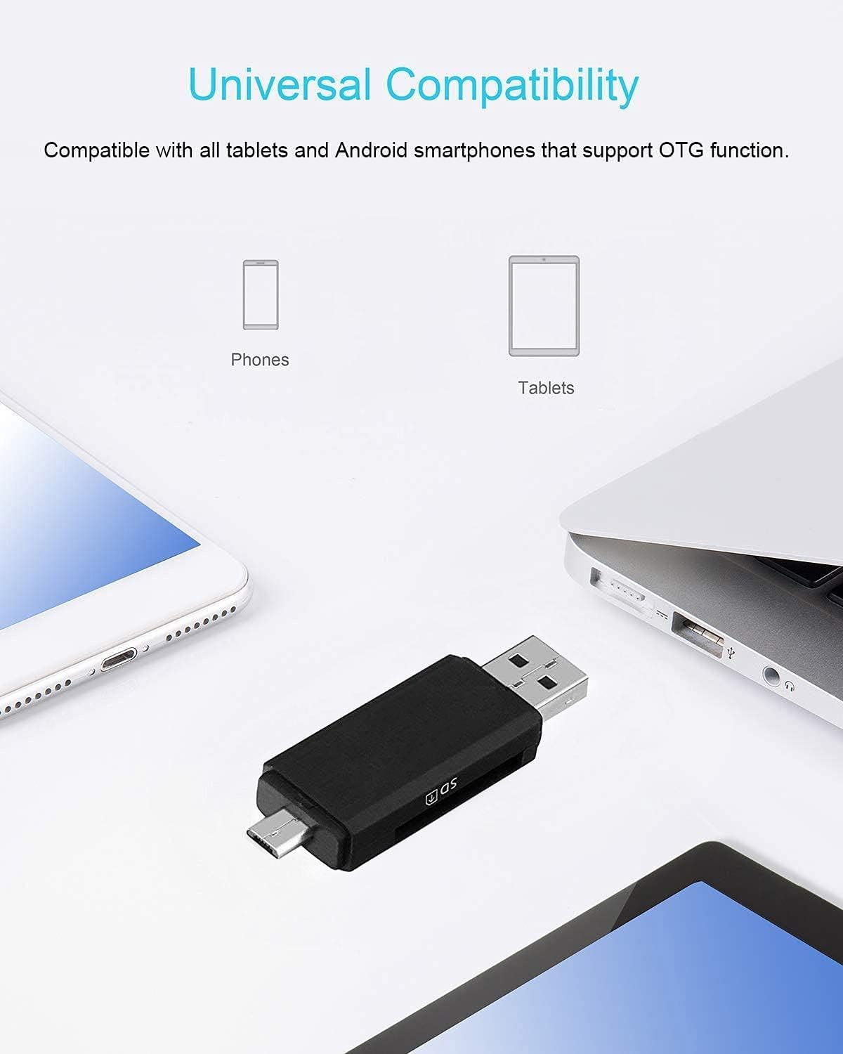 USB SD Card Reader, COCOCKA Micro SD/TF Flash Card Reader, Memory Card Reader, SD Card Adapter with OTG Function for PC/Laptop/Android Phone/Tablets (USB 2.0) : Electronics