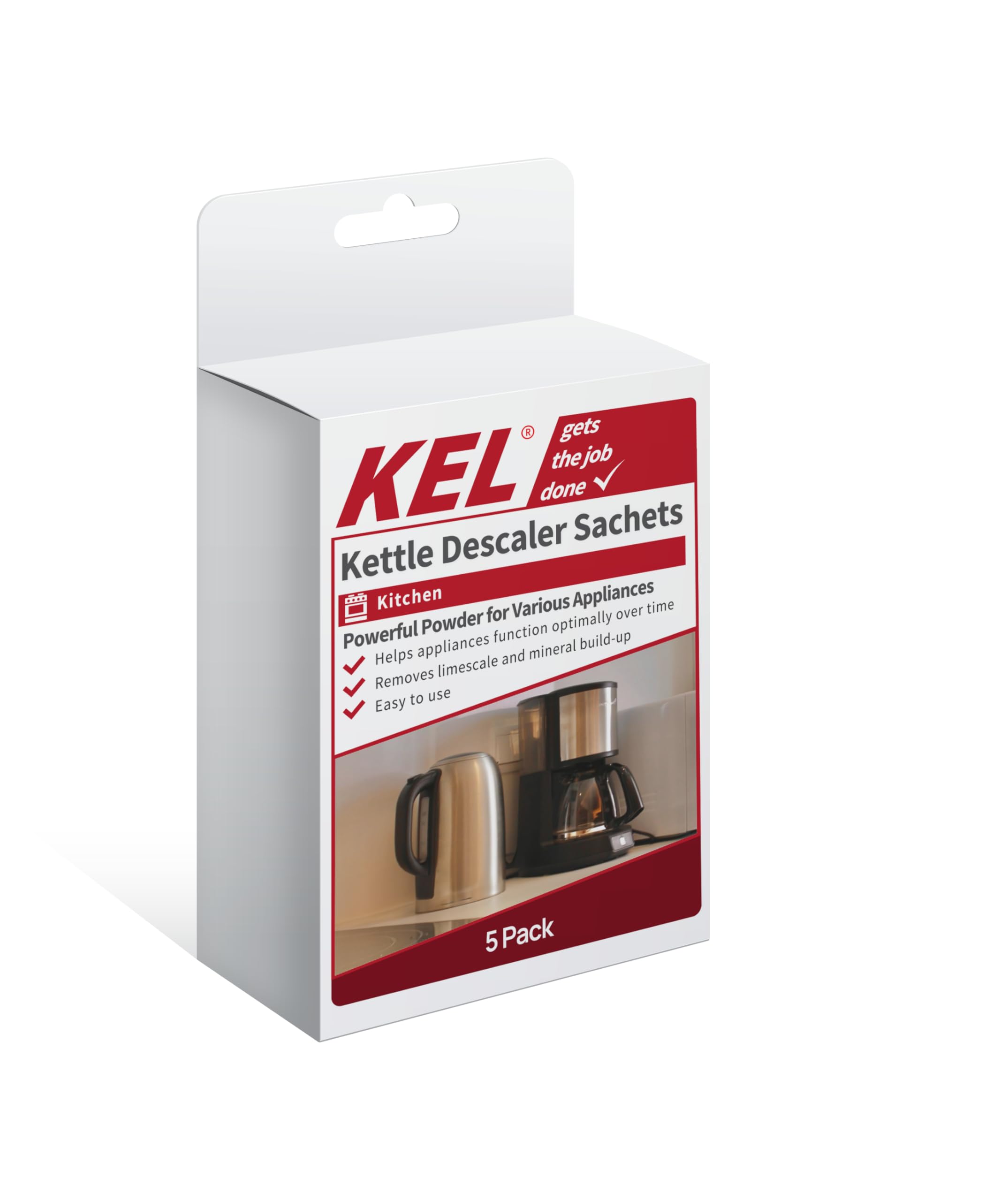 KEL - Kettle Descaler Sachets - 5x 50g Sachets - Fast Limescale Remover for Electric & Stovetop Kettles - Eco-Friendly, Fume-Free, Easy to Use