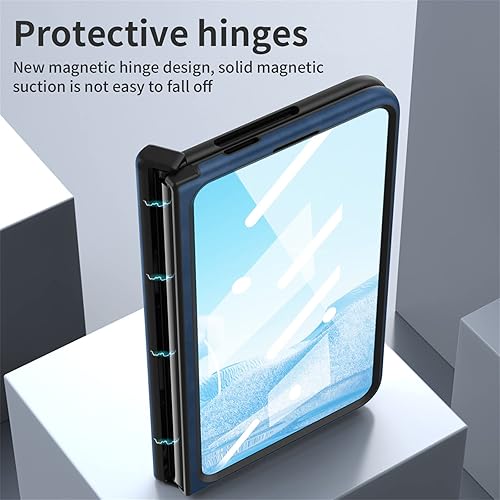 Miniatura 4 de Pixel Fold, funda de piel magnética de protección de bisagra, protector de pantalla integrado, compatible con Google Pixel Fold 2023 (azul)