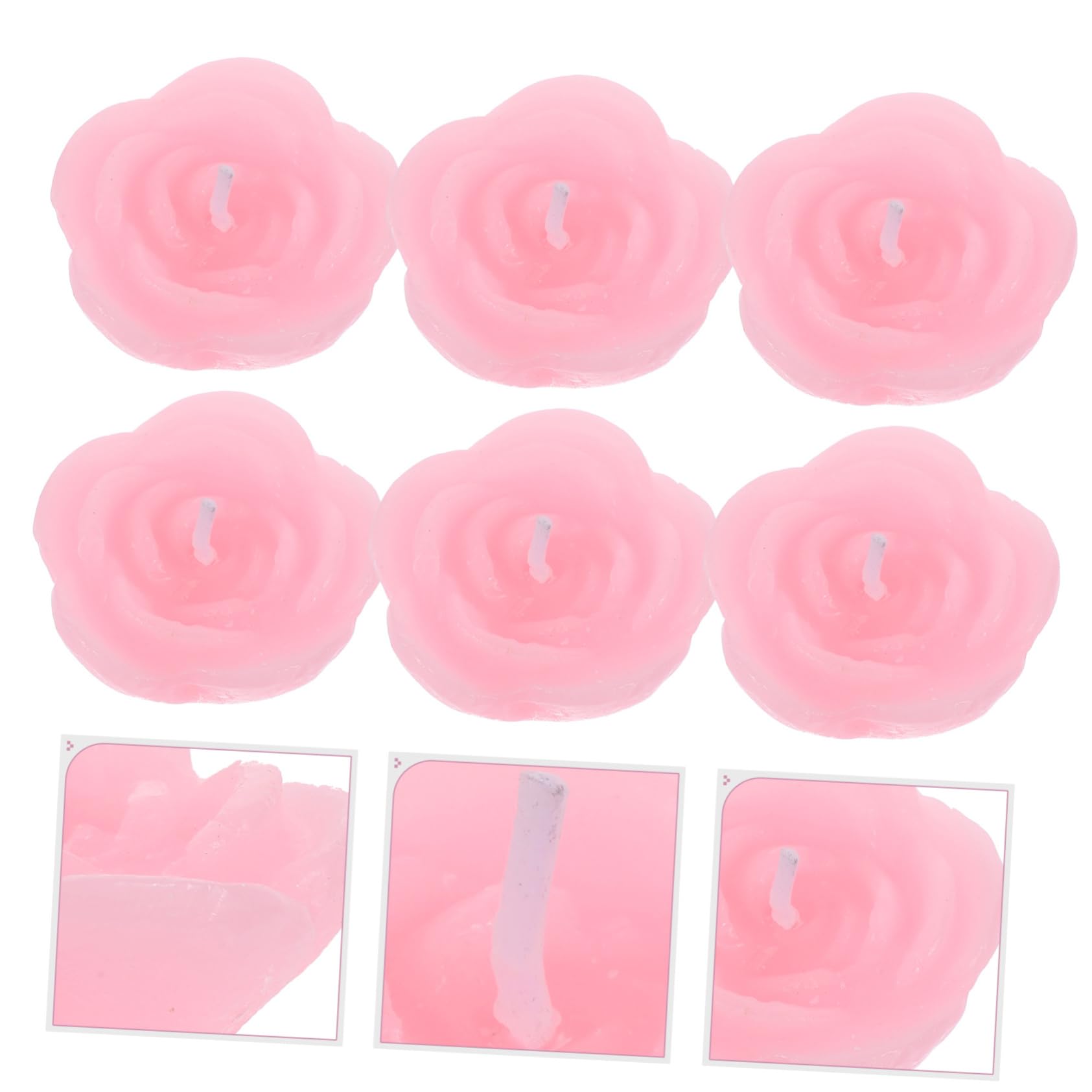 Cabilock 3 Set Di Candele Tealight A Forma Di Fiore Decorazioni Galleggianti Per La Casa Matrimoni Feste Rose Antifumo 6 Pezzi*3
