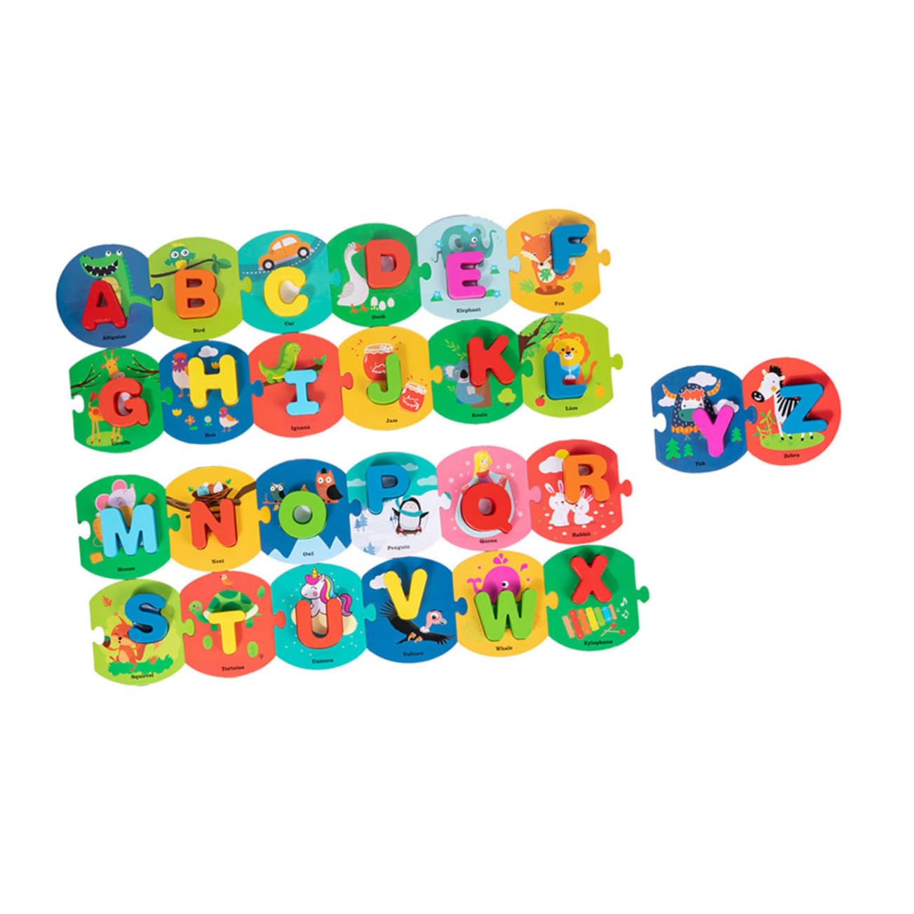 BESPORTBLE Educativo de Cartas y Puzles de Madera para Aprendizaje de Letras y Palabras Inglés Juguetes Interactivos para Niñas Didáctico Seguro y Pulido para Desarrollo Temprano