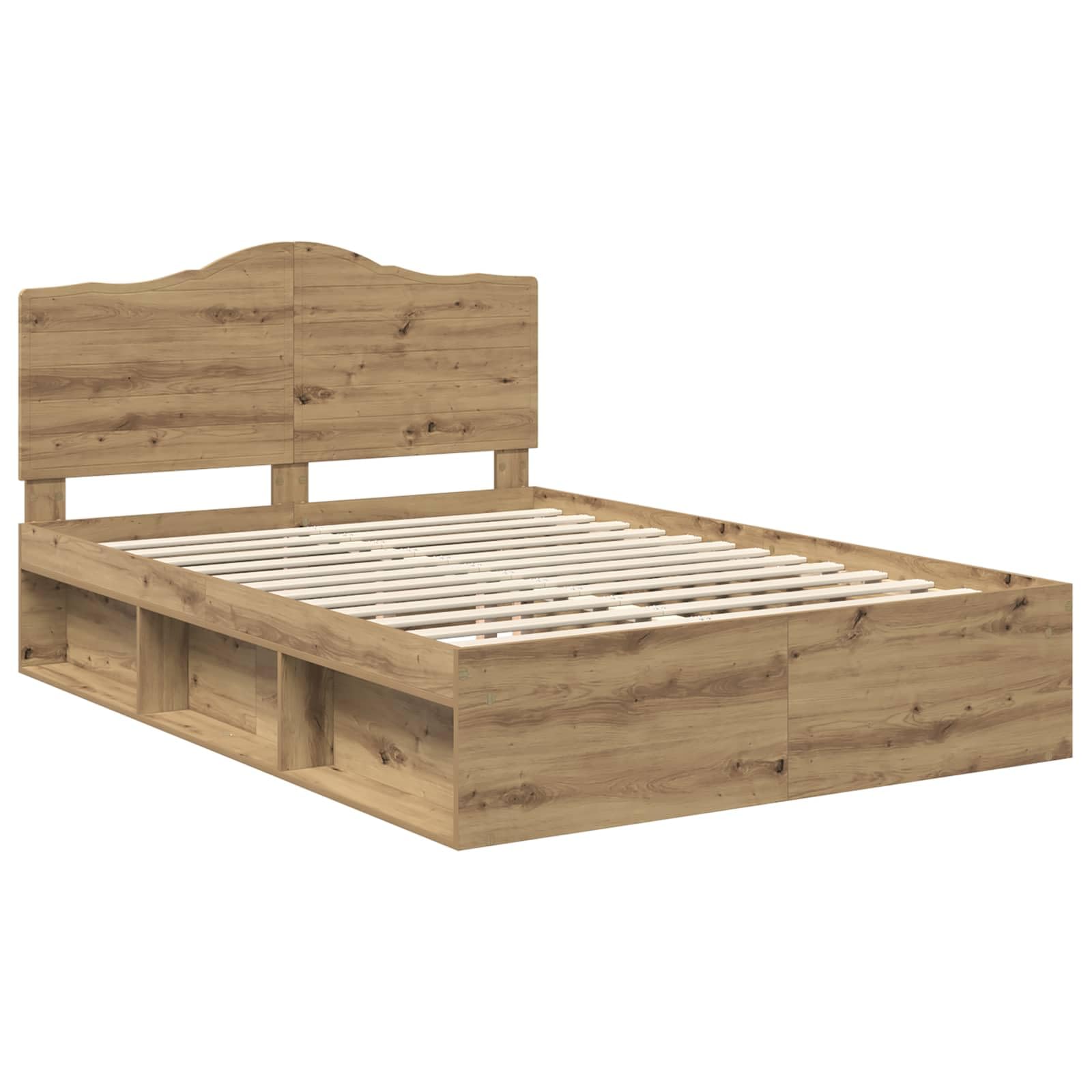vidaXL Estructura de Cama con cabecera Roble Artisan 150 x 200 cm