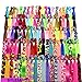 Syleia 100 Hair Ties - Printed Patterns and Solid Colors - Plus One Bonus Hair Tie - Elastic Ponytail Holders No Crease Hand Knotted Fold Over Assorted 100 Pack