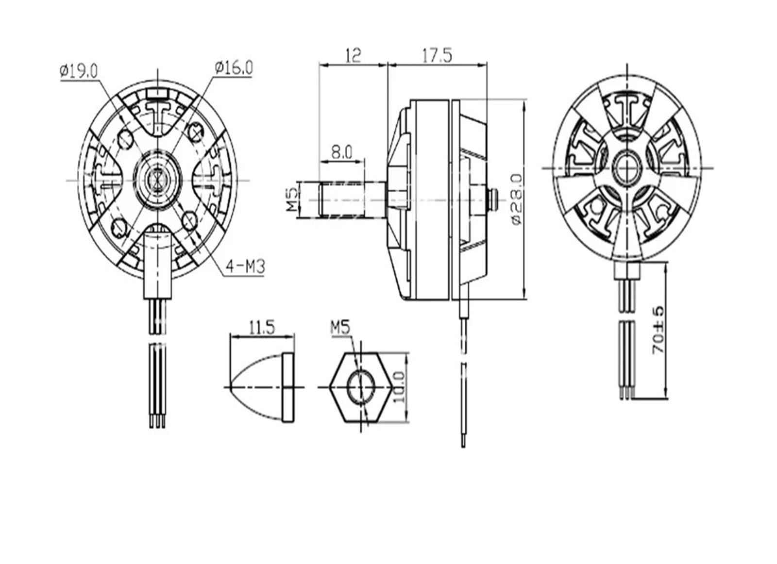 1 sztuk/4 sztuk MT2204 2204 2300KV bezszczotkowy silnik Quadcopter 250 QAV250 dla Mini 210 250 280MM czteroosiowy samolot FPV CW CCW(2CW and 2CCW)