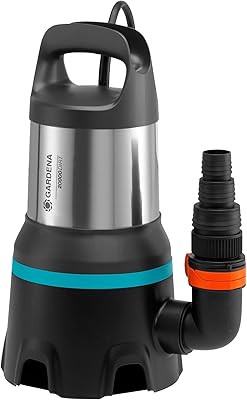 Gardena Bomba sumergible de aguas residuales 20000 aquasensor: bomba sumergible con un caudal de 20 000 l/h, para partículas de suciedad de hasta 35 mm, innovador Aquasensor, 750 W (09044-20)