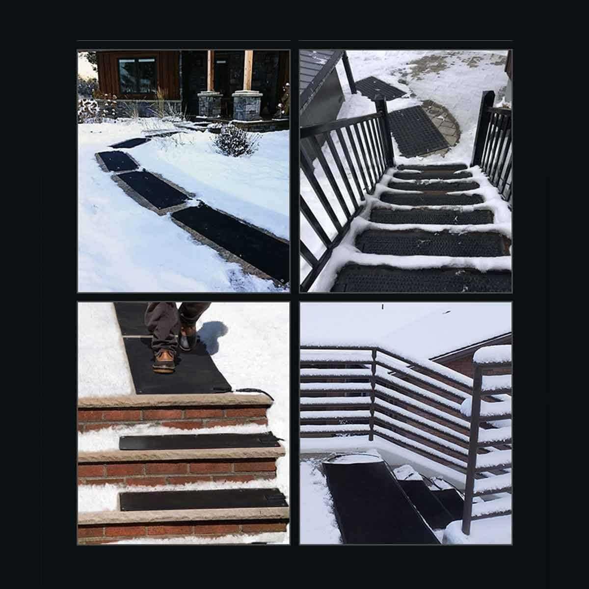 1 tapis chauffant de fonte de neige pour entrées – Différentes tailles 30,5 cm/39,9 cm/50,8 cm/59,9 cm – Produits antidérapants pour enlever la neige et la fonte de glace – Tapis de fonte de neige